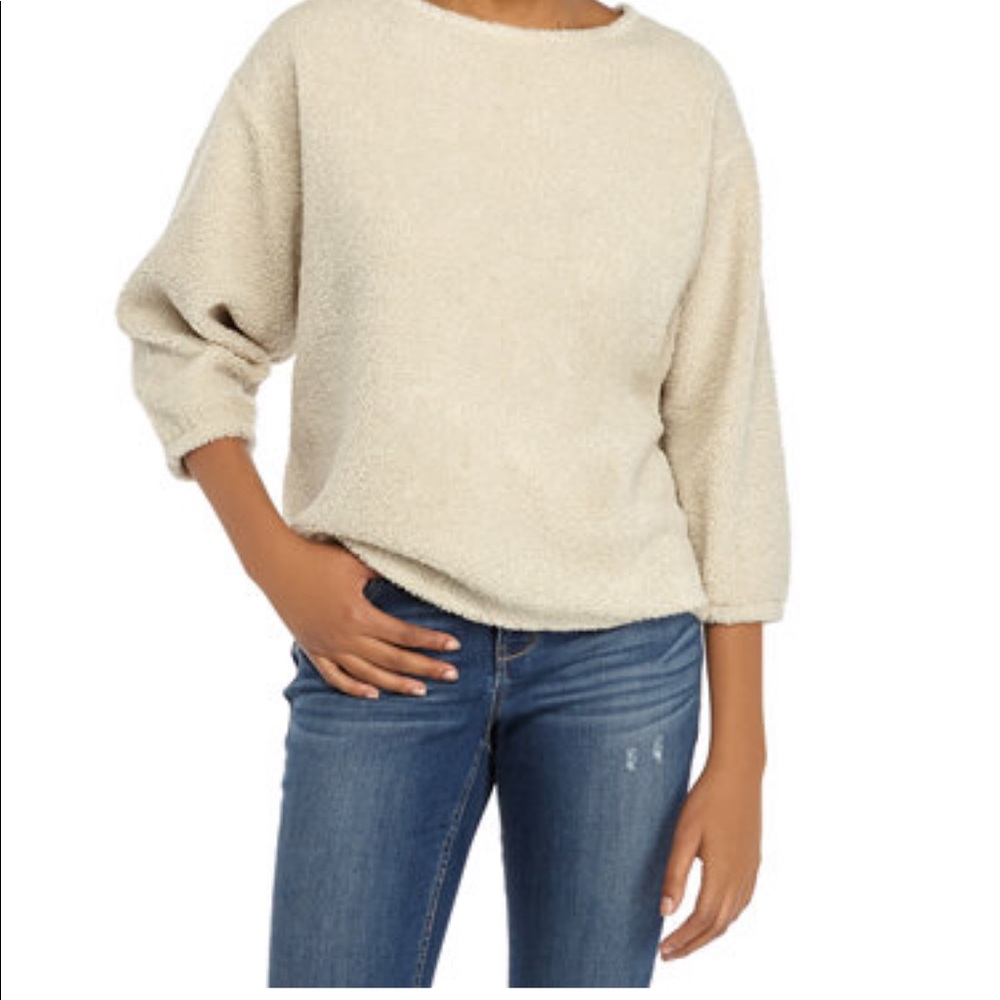 Crew neck sherpa sweater